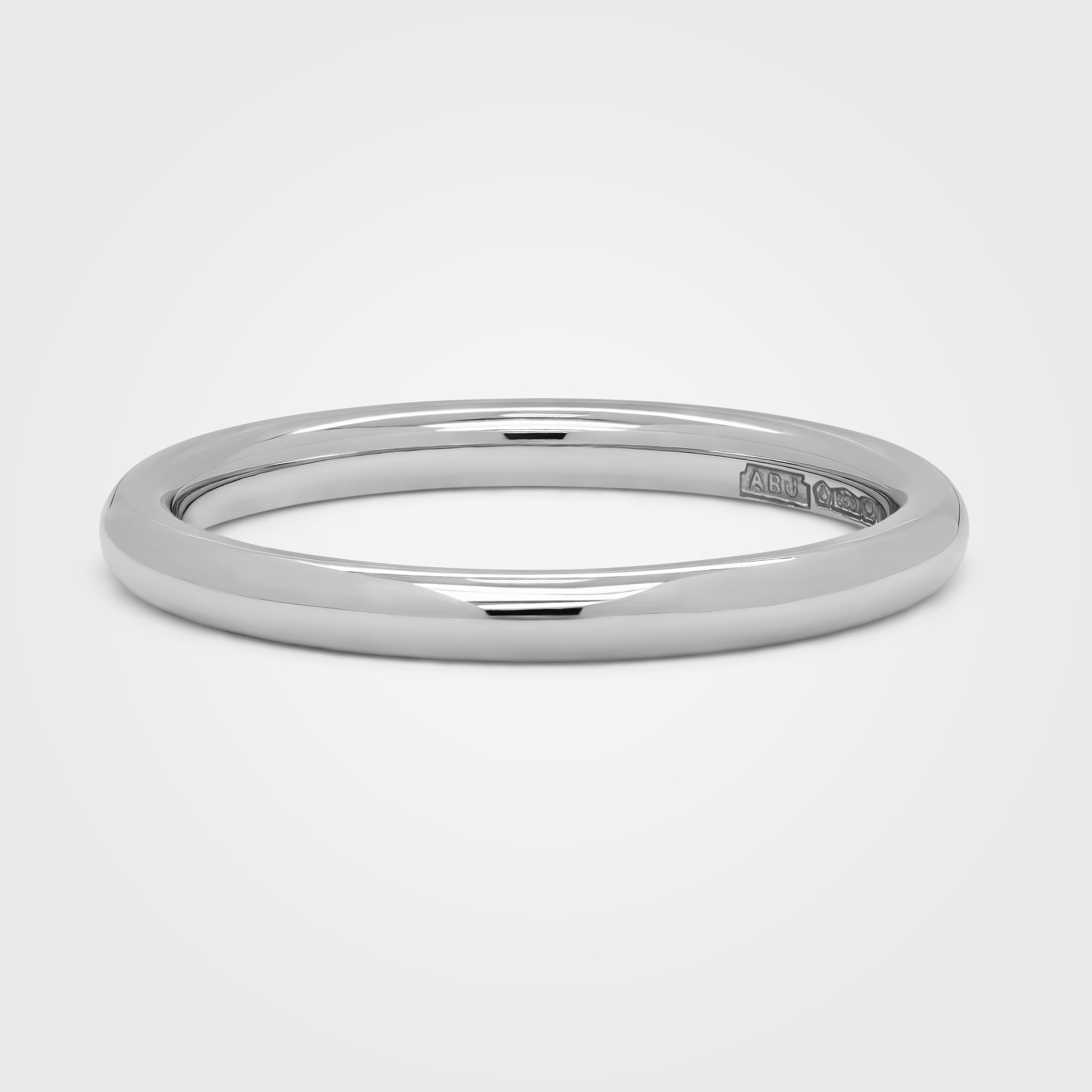 Rounded Court Design 2mm Platinum Wedding Band